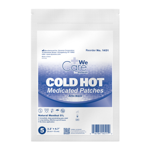 Cold/Hot Medicated Patches, Arm/Neck - 8 x 12cm, 5pc/bag, 1bg/box, 36bx/Cs