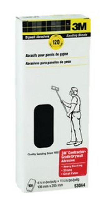 3M 53044-A 4.1875" x 11.25" M-127 (120 Grit) Drywall Sanding Sheets (100/pk)