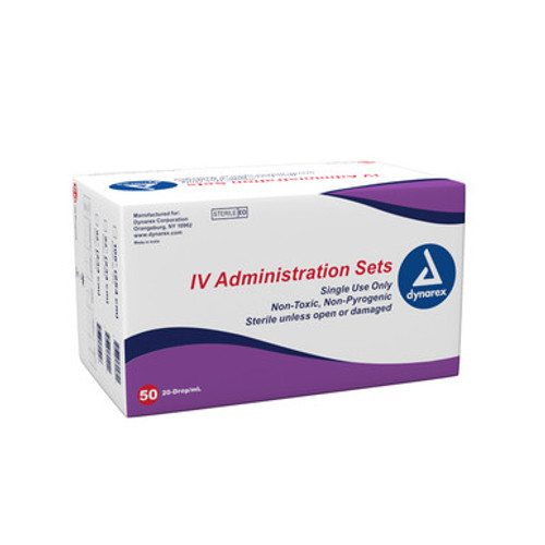 IV Administration set -20 drop, 92"1 inj w/0.2 mic filt. & reg, 50/Box