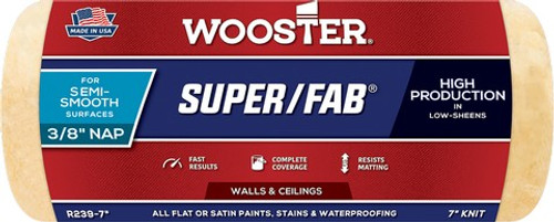 Wooster R239 7" Super/Fab 3/8" Nap Roller Cover