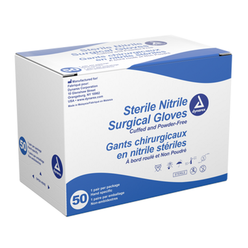 Nitrile Sterile Surgical Gloves, Pairs Size 6, 4/50pr/cs