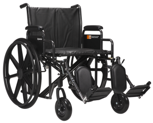 DynaRideâ„¢ Heavy Duty Wheelchair 22x18inch w/ Detach Desk Arm ELR