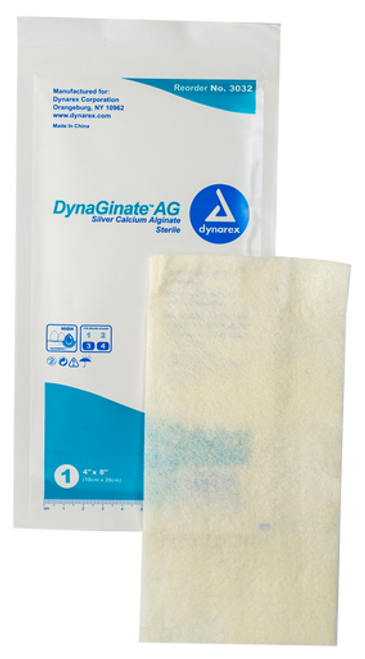 DynaGinate AG - Silver Calcium Alginate, 4" x 8", 10/5/Cs