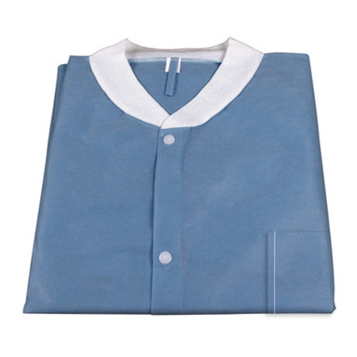 Labjacket w/ Pockets, BLUE Large, 3bags/10pcs/cs