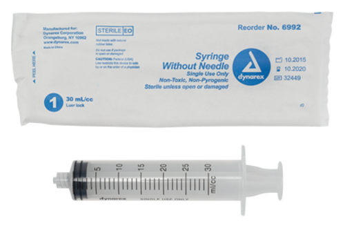 Syringe - Luer Lock, 30 cc, 10/50/cs