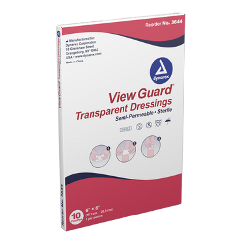 View Guard Transparent Dressings Sterile, 6" x 8", 8/10/Cs