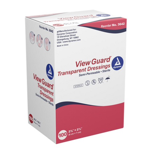 View Guard Transparent Dressings Sterile, 2 3/8" x 2 3/4", 4/100/Cs