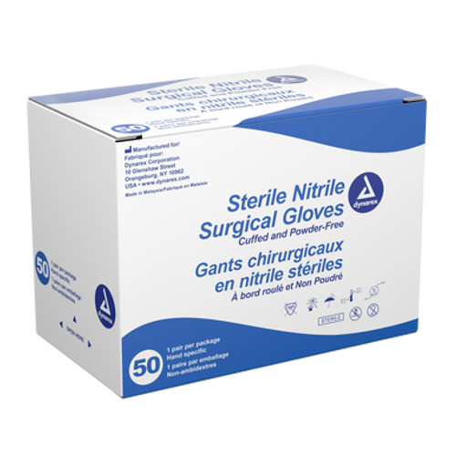 Nitrile Sterile Surgical Gloves, Pairs Size 8, 4/50 pr/cs