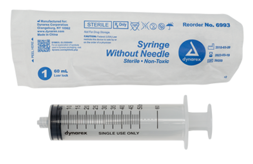 Syringe - Luer Lock, 60 cc, 10/25/cs