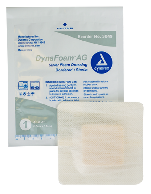 DynaFoam AG - Bordered Silver Foam, 4" x 4", 10/10/Cs