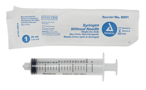 Syringe - Luer Lock, 20 cc, 10/50/cs