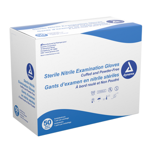 Nitrile Sterile Exam Gloves, M Pairs, 8/50 pr/cs