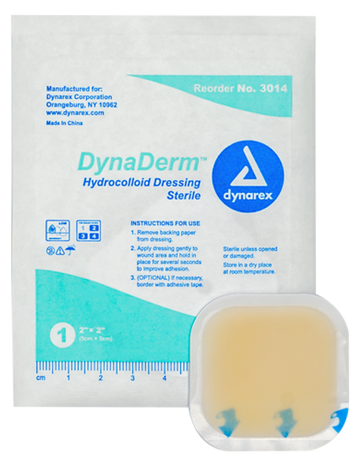 DynaDerm - Hydrocolloid Dressing - Thin, 2" x 2", 12/20/Cs