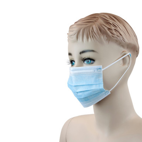 Child Face Mask, Solid Blue, 12/50/Cs