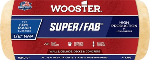 Wooster R240 7" Super/Fab 1/2" Nap Roller Cover