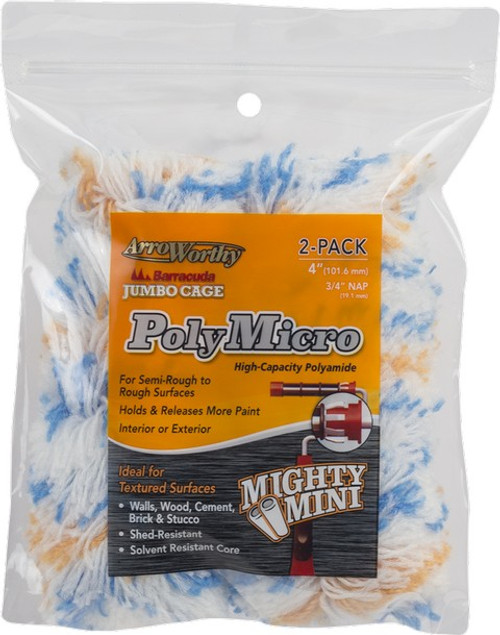 ArroWorthy 4-PLA6JCTP 4 x 34 Polymicro Jumbo Cage Roller Covers (2pk)