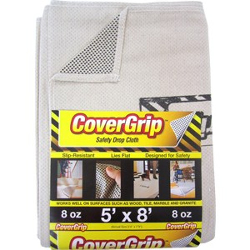 CoverGrip 005808 5 x 8 8oz Non-Slip Safety Drop Cloth