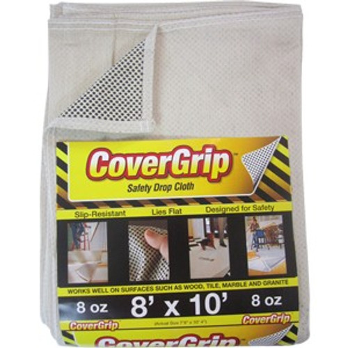 CoverGrip 081008 8 x 10 8oz Non-Slip Safety Drop Cloth