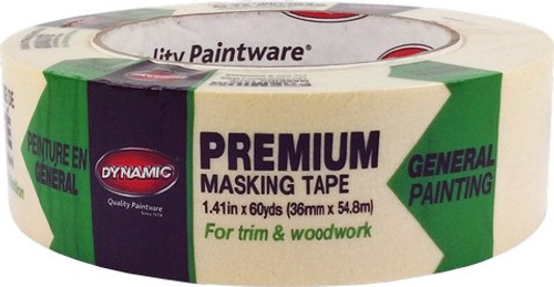 Dynamic 99827 1.5" (36mm) Tan Premium Masking Tape