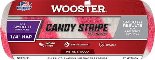 Wooster R209 7" Candy Stripe 1/4" Nap Roller Cover