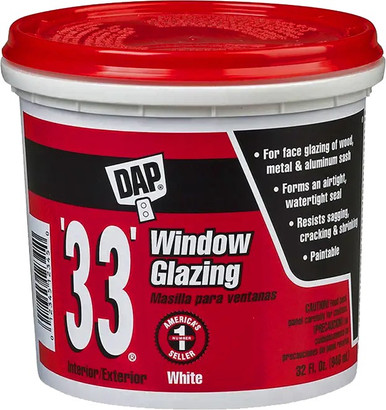 DAP #33 White Glazing Compound - 12-Pack Of 1/2 Pint Window Glazing Putty