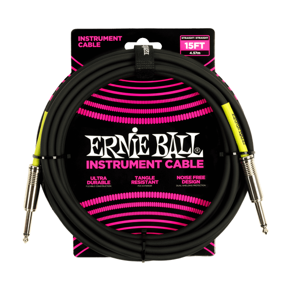 Ernie Ball Classic Instrument Cable Straight/Straight 15' - Black