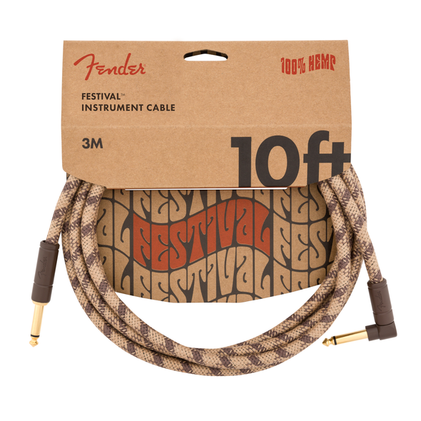 Fender Festival Instrument Cable, Straight/Angle, 10', Pure Hemp