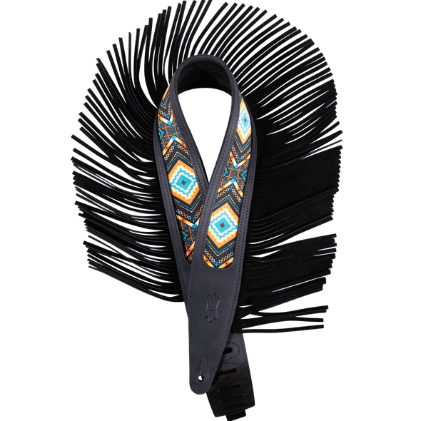 Levys 2.5" Wide Black Crazy Horse Leather Guitar Strap