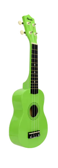 Amahi Jelly Bean Sour Apple Green Ukulele, Soprano w/bag