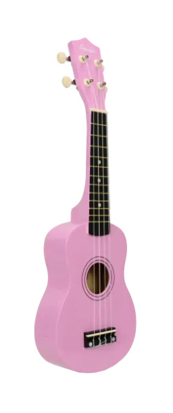 Amahi Jelly Bean Bubble Gum Pink Ukulele, Soprano w/bag