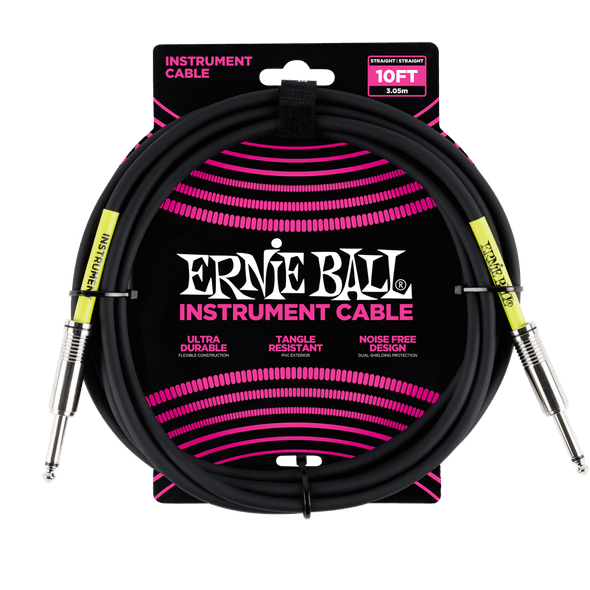 Ernie Ball Classic Instrument Cable Straight/Straight 10ft - Black