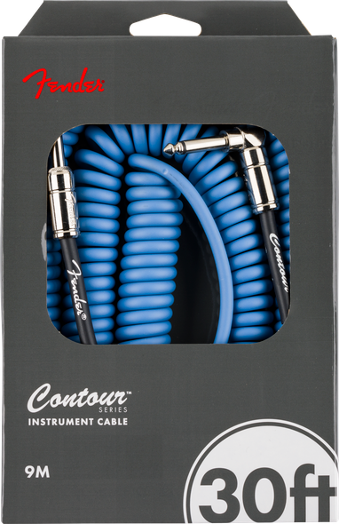 Fender Contour™ 30' Coiled Cable, Lake Placid Blue