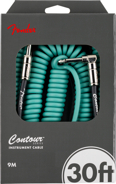 Fender Contour™ 30' Coiled Cable, Sherwood Green