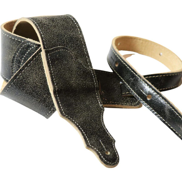 Roadhouse Distressed Leather Guitar Strap Slate Natural
