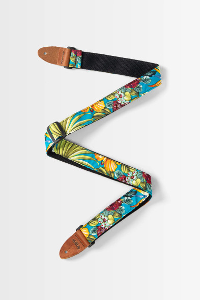 Kala Hibiscus Teal USA Made Ukulele Strap