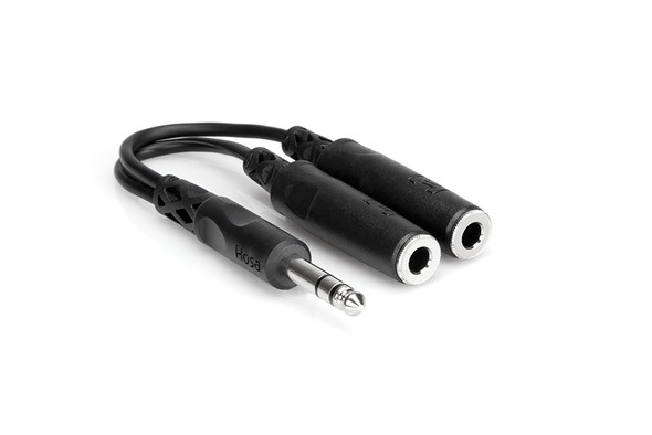 Hosa YPP118 Y Cable, 1/4" TRS to Dual 1/4" TRSF