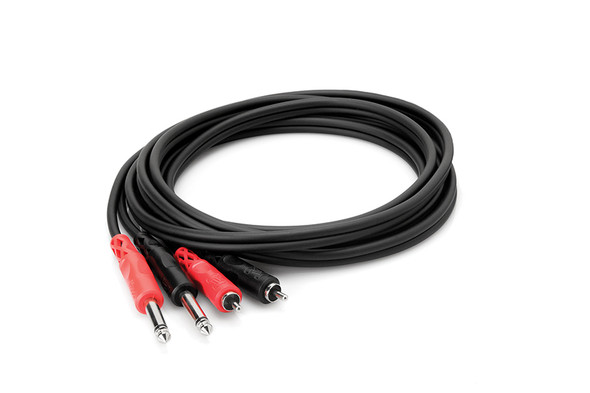 Hosa CPR202 Dual 1/4" TS to Dual RCA, 2 meter