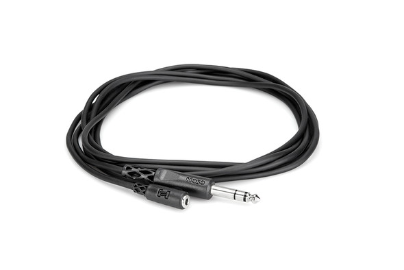 Hosa MHE325 Headphone Adaptor Cable, 3.5 mm TRS to 1/4" TRS, 25'