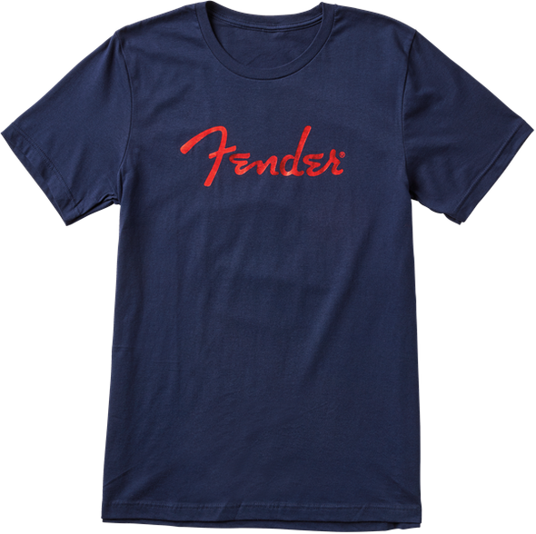Fender® Foil Spaghetti Logo T-Shirt, Blue, XXL