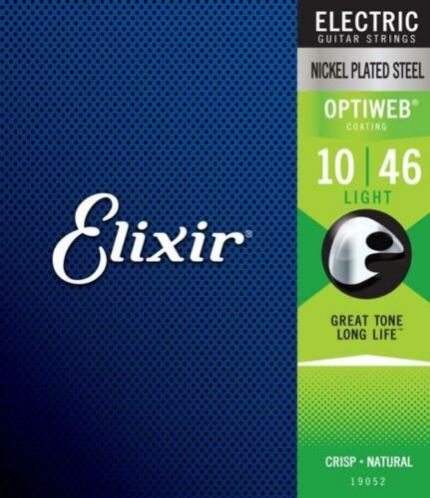 Elixir® 19052 Electric Nickel Plated Steel Strings with OPTIWEB® 10-46