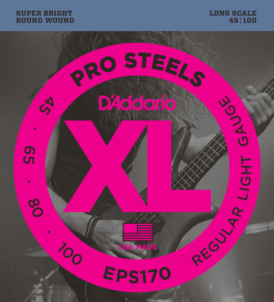 D'Addario EPS170 ProSteel Light 45-100 Bass Guitar Strings