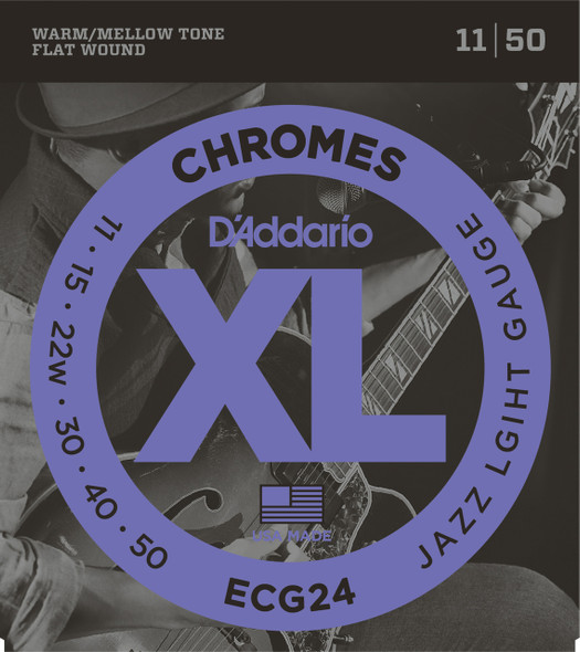 D'Addario ECG24 Chromes Flat Wound 11-50 Electric Guitar Strings