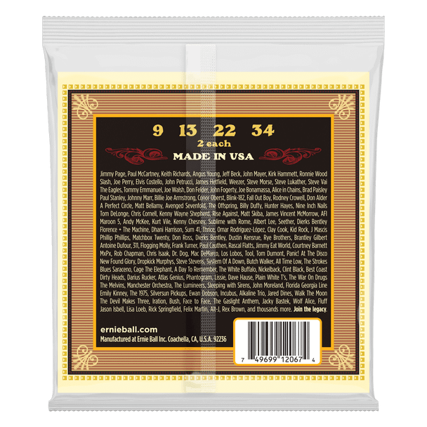 Ernie Ball Light Earthwood 80/20 Bronze Loop End Mandolin Strings 9-34 Gauge