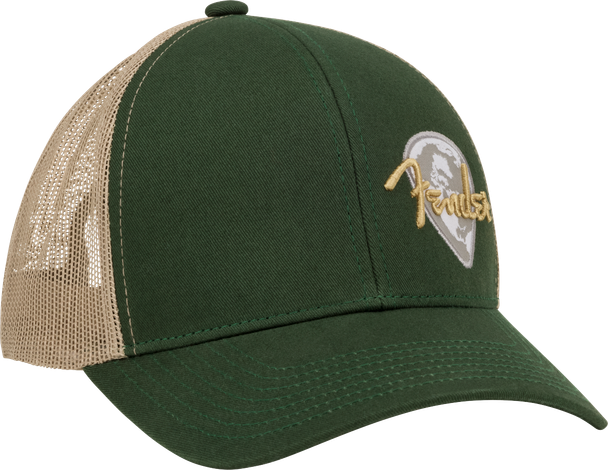 Fender® Globe Pick Patch Hat, Green/Khaki, One Size