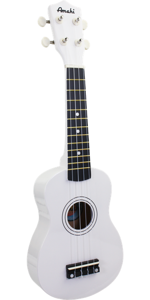 Amahi Jelly Bean Coconut White Ukulele w/bag