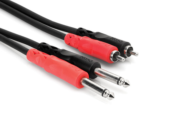 Hosa CPR203 Dual 1/4" TS to Dual RCA, 3 meter