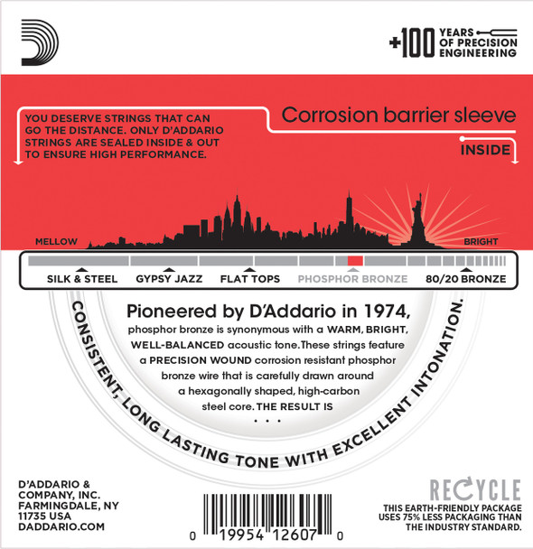 D'Addario EJ17-3D Phosphor Bronze Medium 13-56 Acoustic Guitar Strings 3 Sets