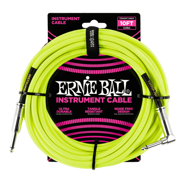 Ernie Ball P06080 10ft Cable Neon Yellow