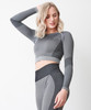 Women's Seamless Panelled Long Sleeve Crop Top