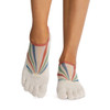 ToeSox Full Toe Luna - Grip Socks in Vintage Rainbow